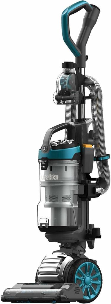 Eureka FloorRover Dash Upright Vacuum Cleaner featuring a modern design, advanced swivel steering, and strong suction for efficient cleaning on carpets, rugs, and hard floors.